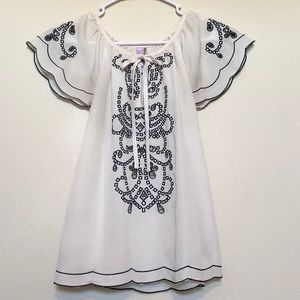 Boho White & Black Alya Blouse